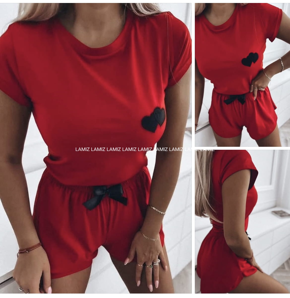 krótka bawełniana piżama bluzka i spodenki prezent laura rosa 