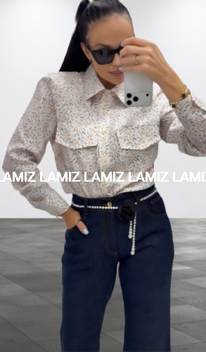 Biala-koszula-100-wiskoza-laczka-w-kwiaty-kieszenie-poduszki-La-Milla