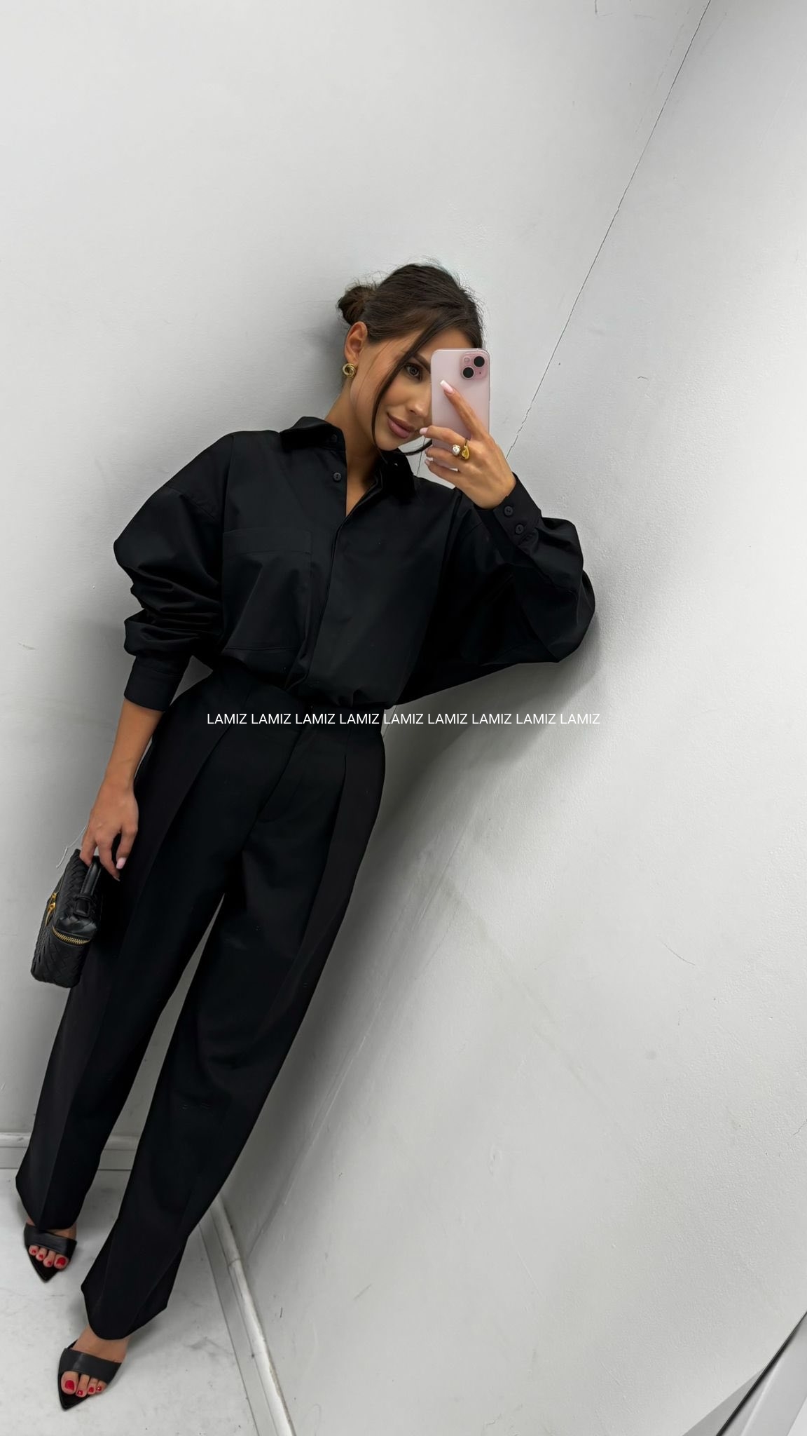 Spodnie aura slim czarne emo