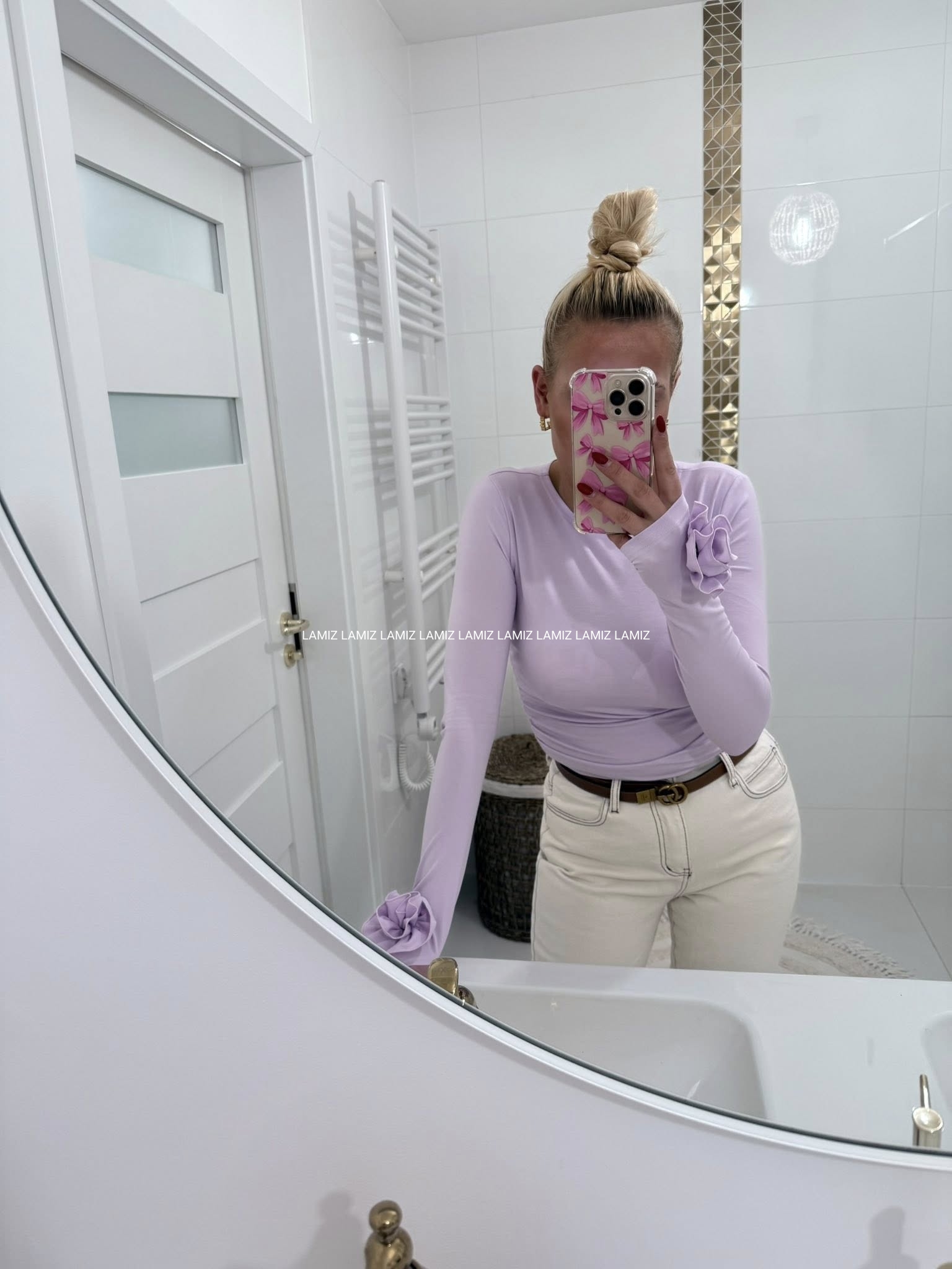 bluzka z wiskozą różą premium  fioletowy