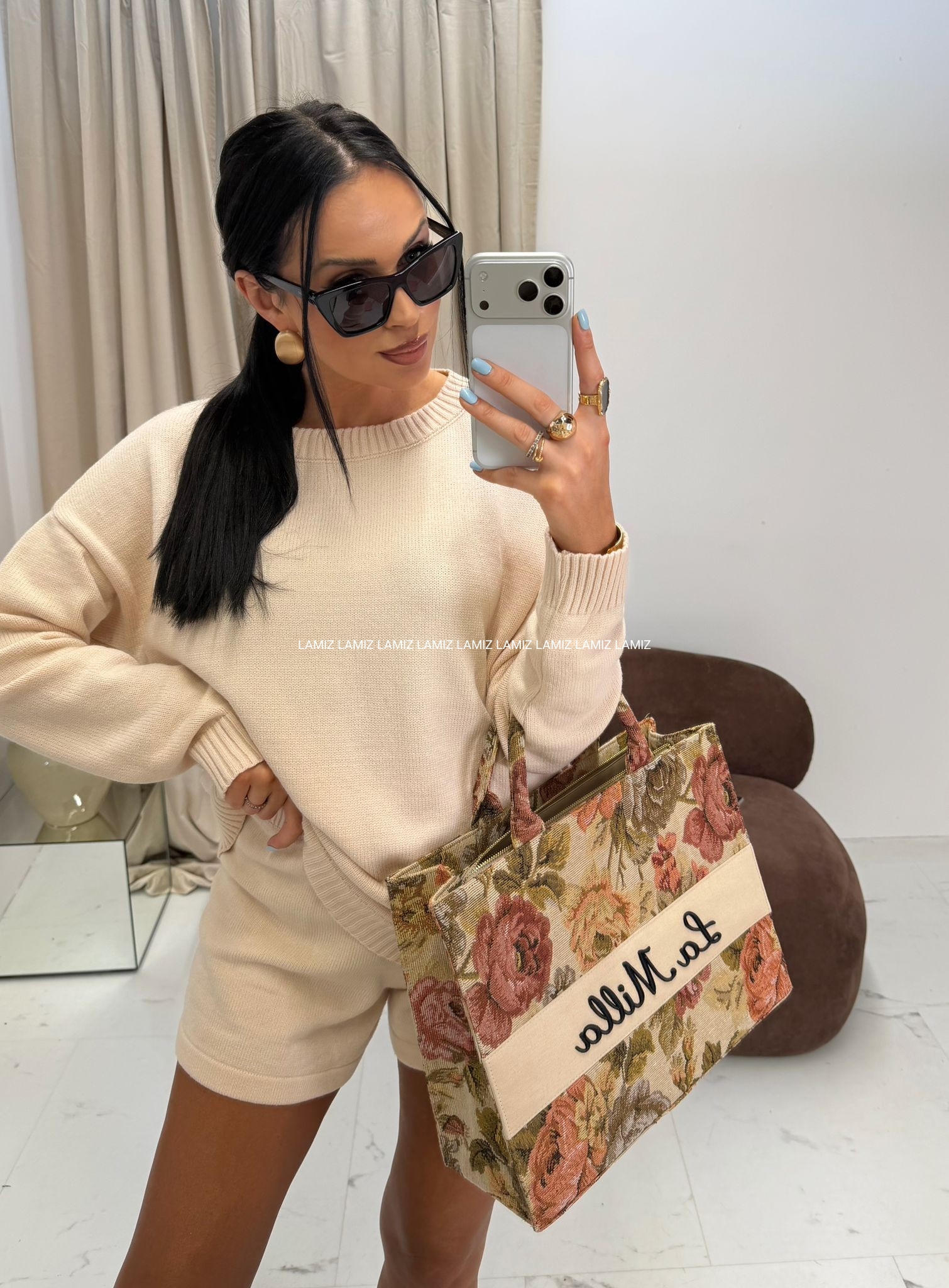 La Milla torebka Rosalie z czarnym napisem La Milla 