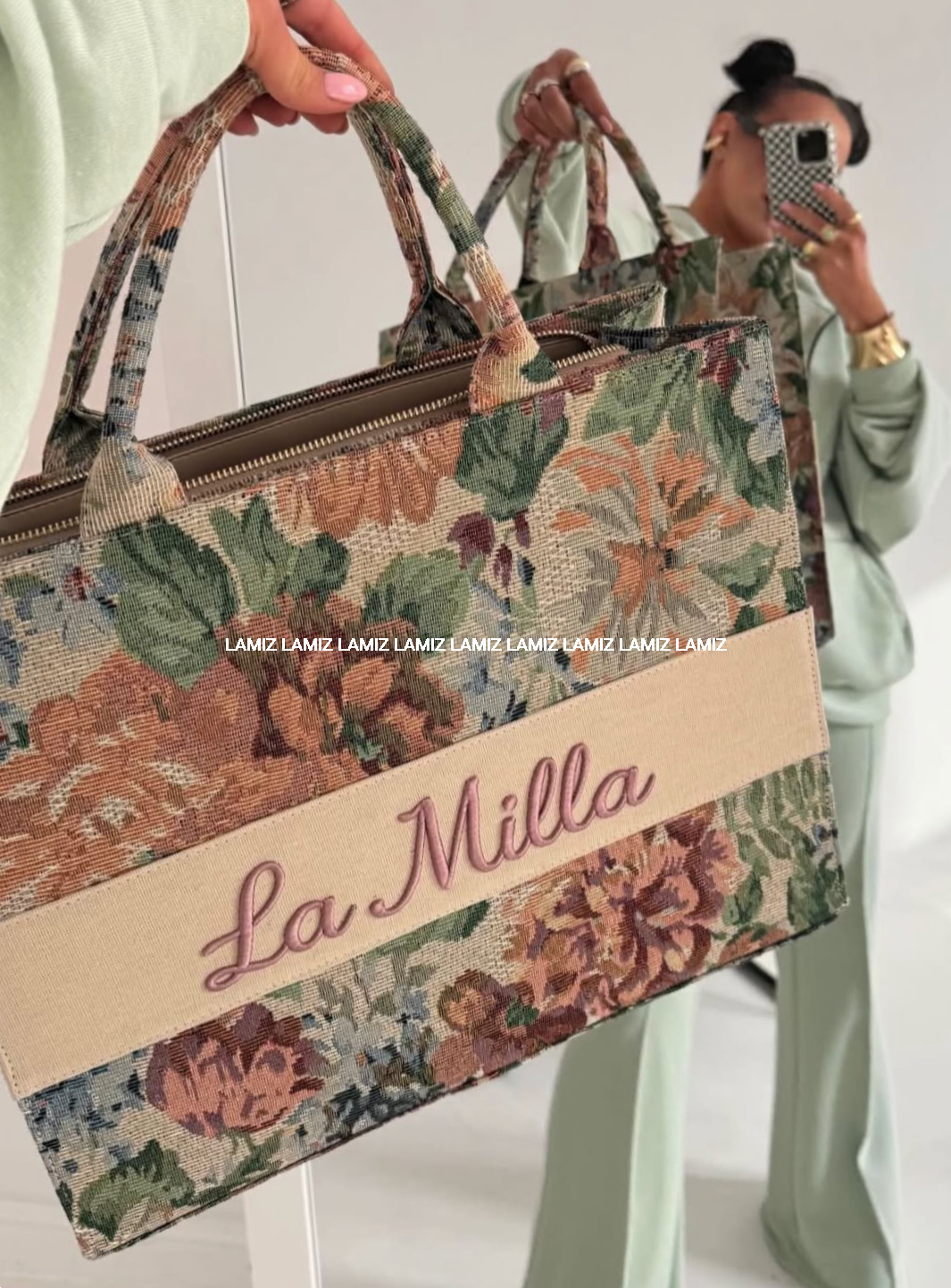 La Milla torebka Rosalie z różowym napisem La Milla