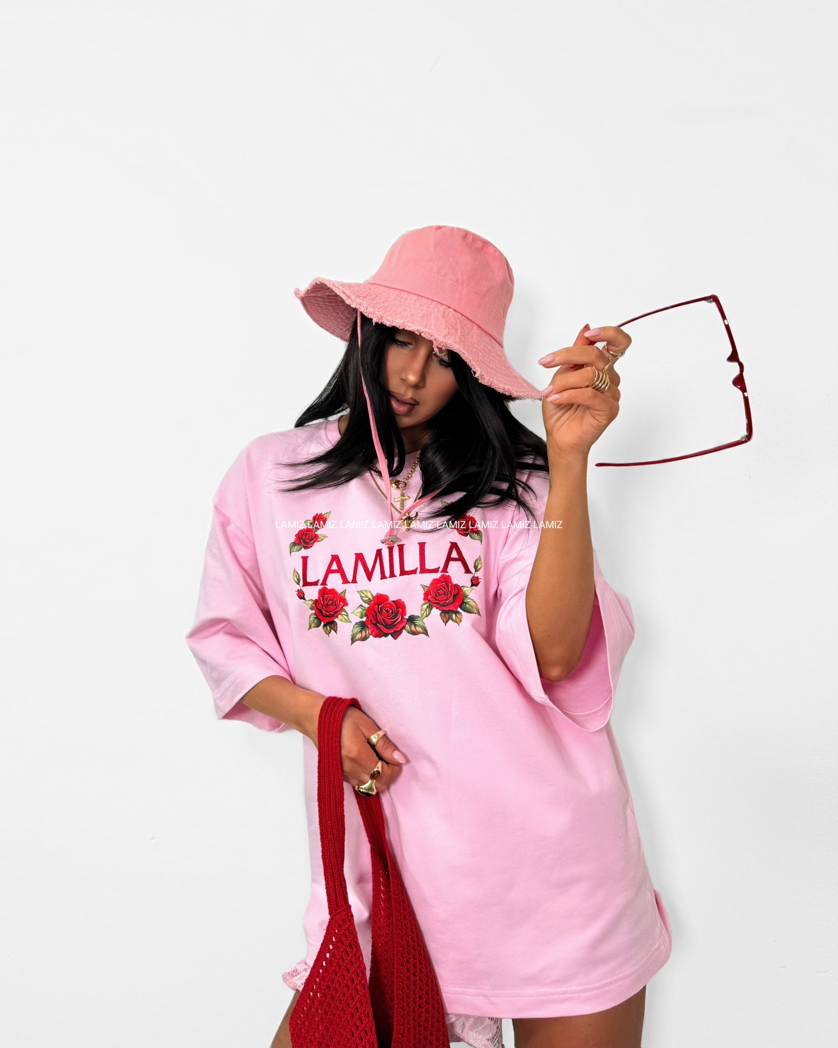 t-shirt rose lamilla róż