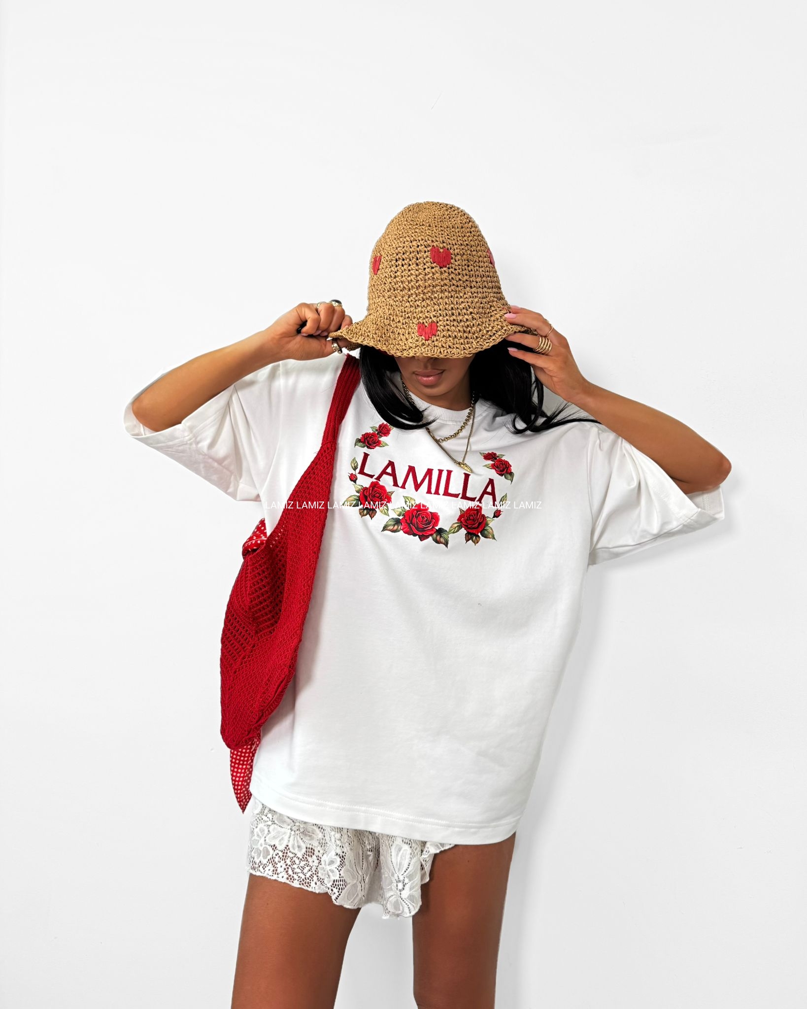 t-shirt rose lamilla ecru