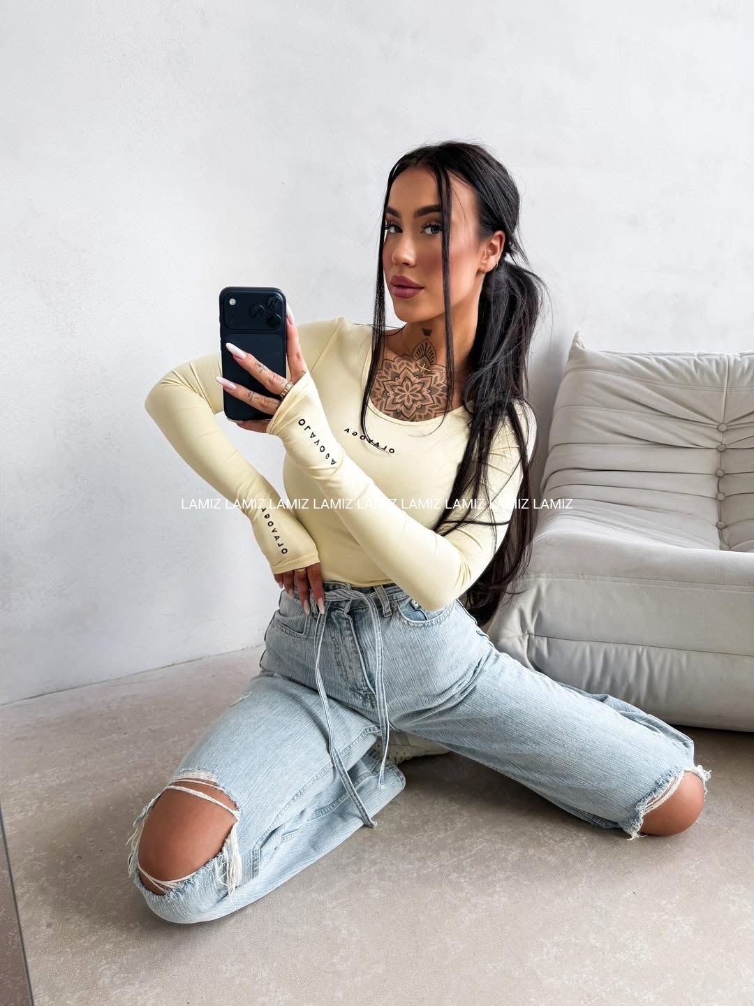 bluzka limi olavoga żółta