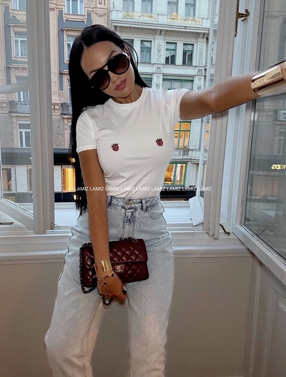 bluzka lamilla truskawki ecru