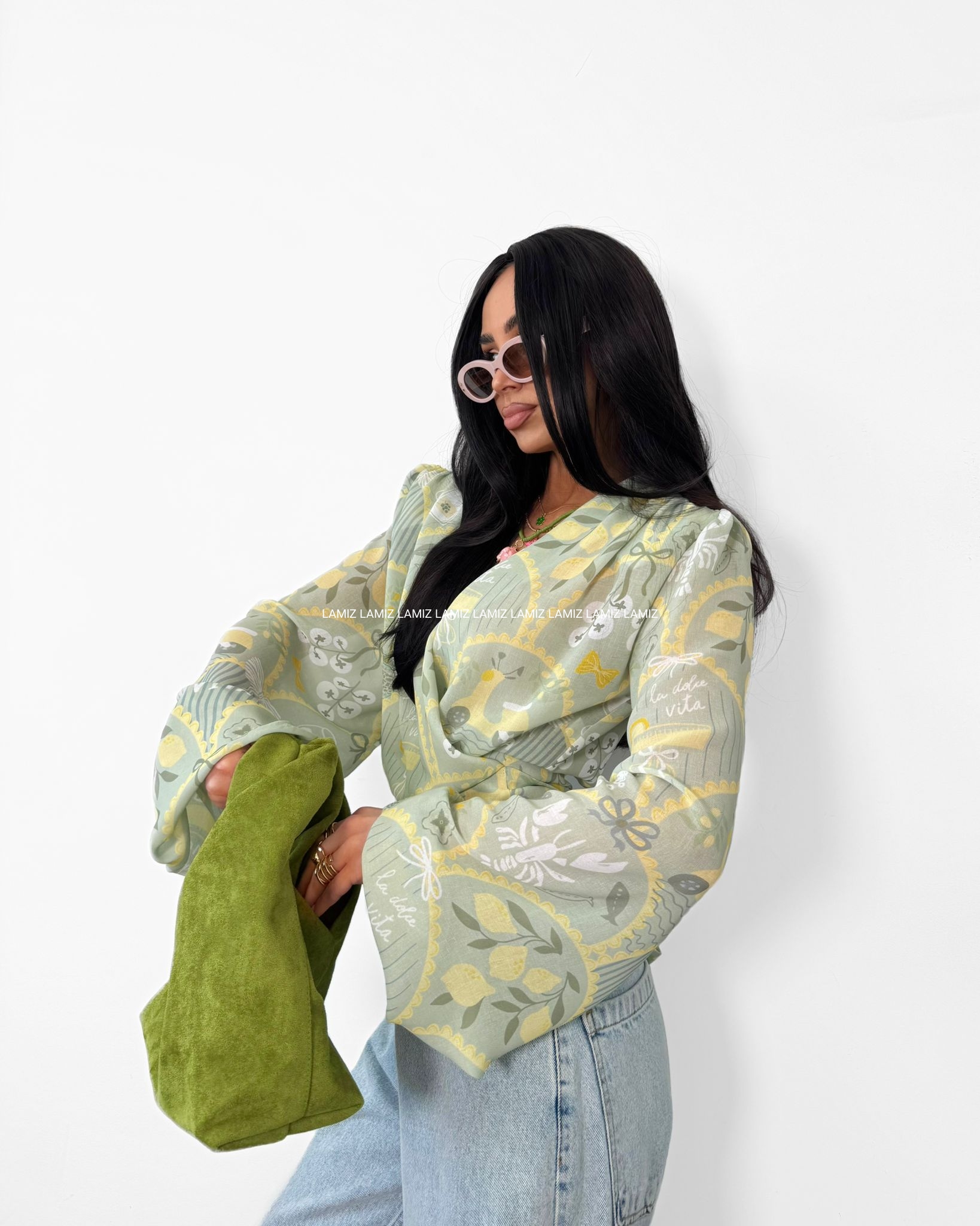 bluzka dolce vita lamilla kopertowa matcha