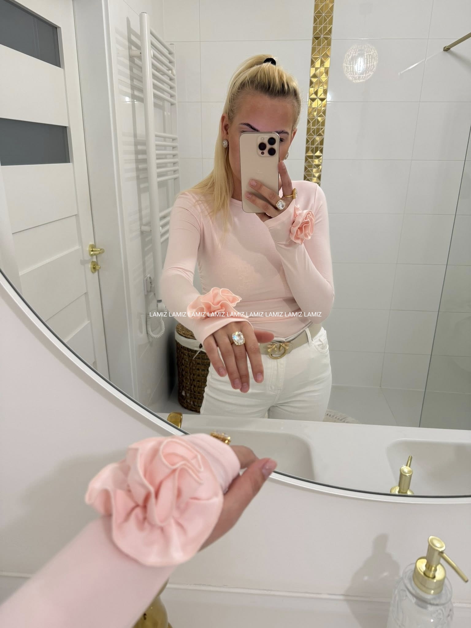 bluzka z wiskozą premium róża brzoskwinia gold lady