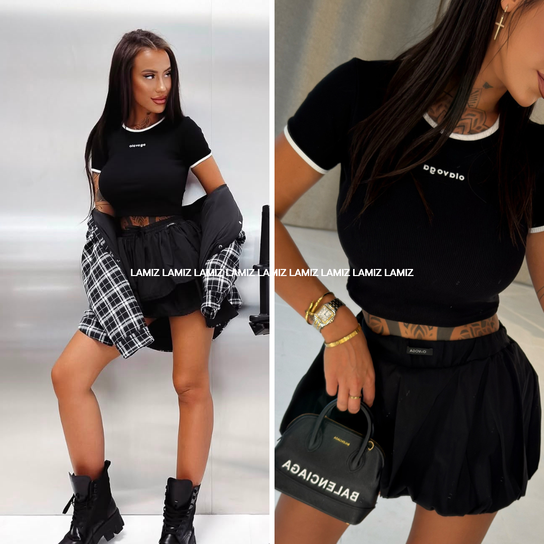 t-shirt malia olavoga black + ecru