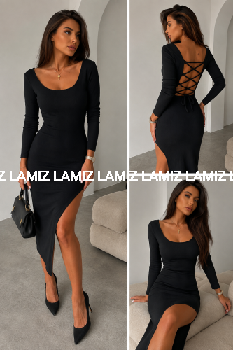 czarna midi