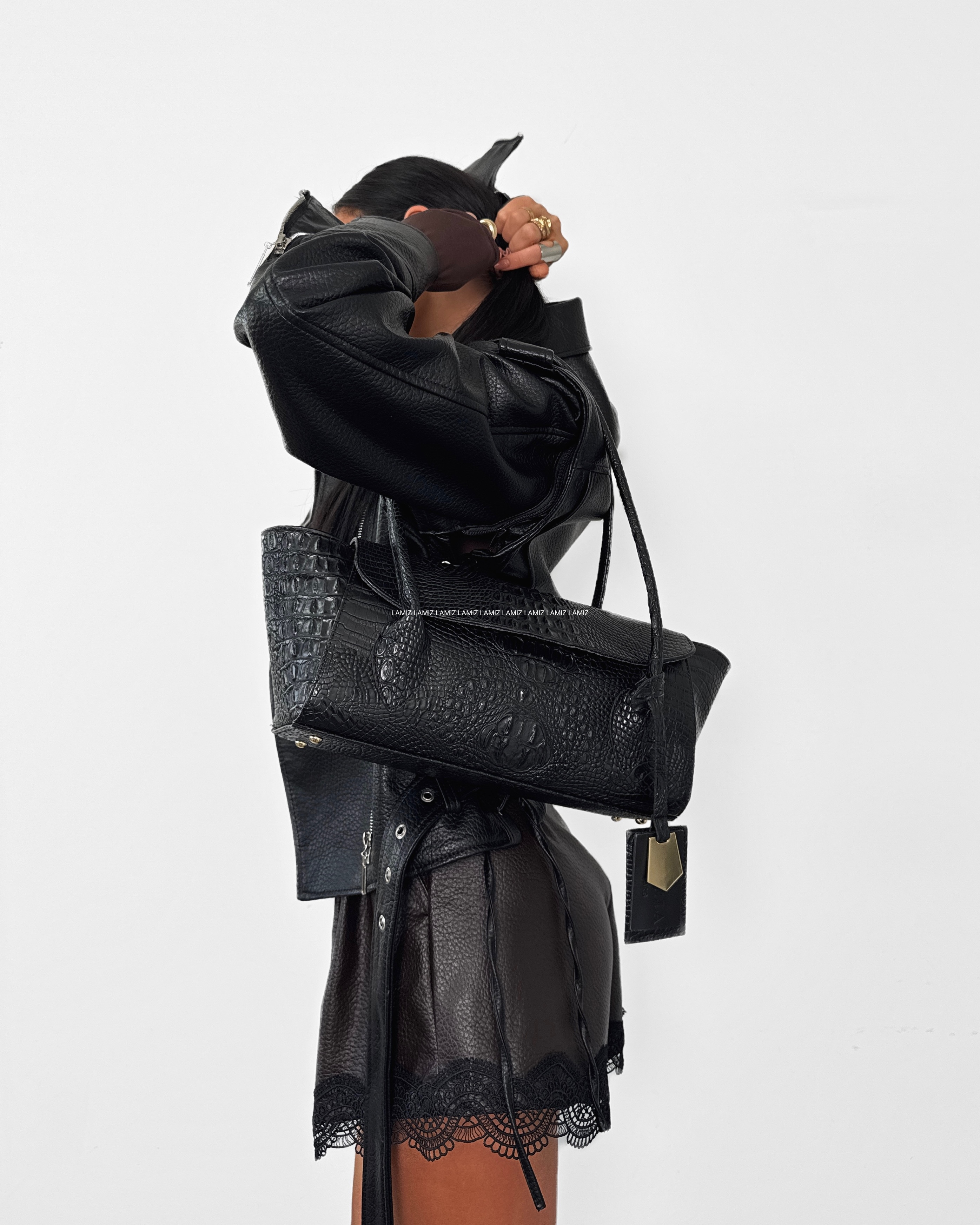 La Milla Torebka Croco Jamnik Black