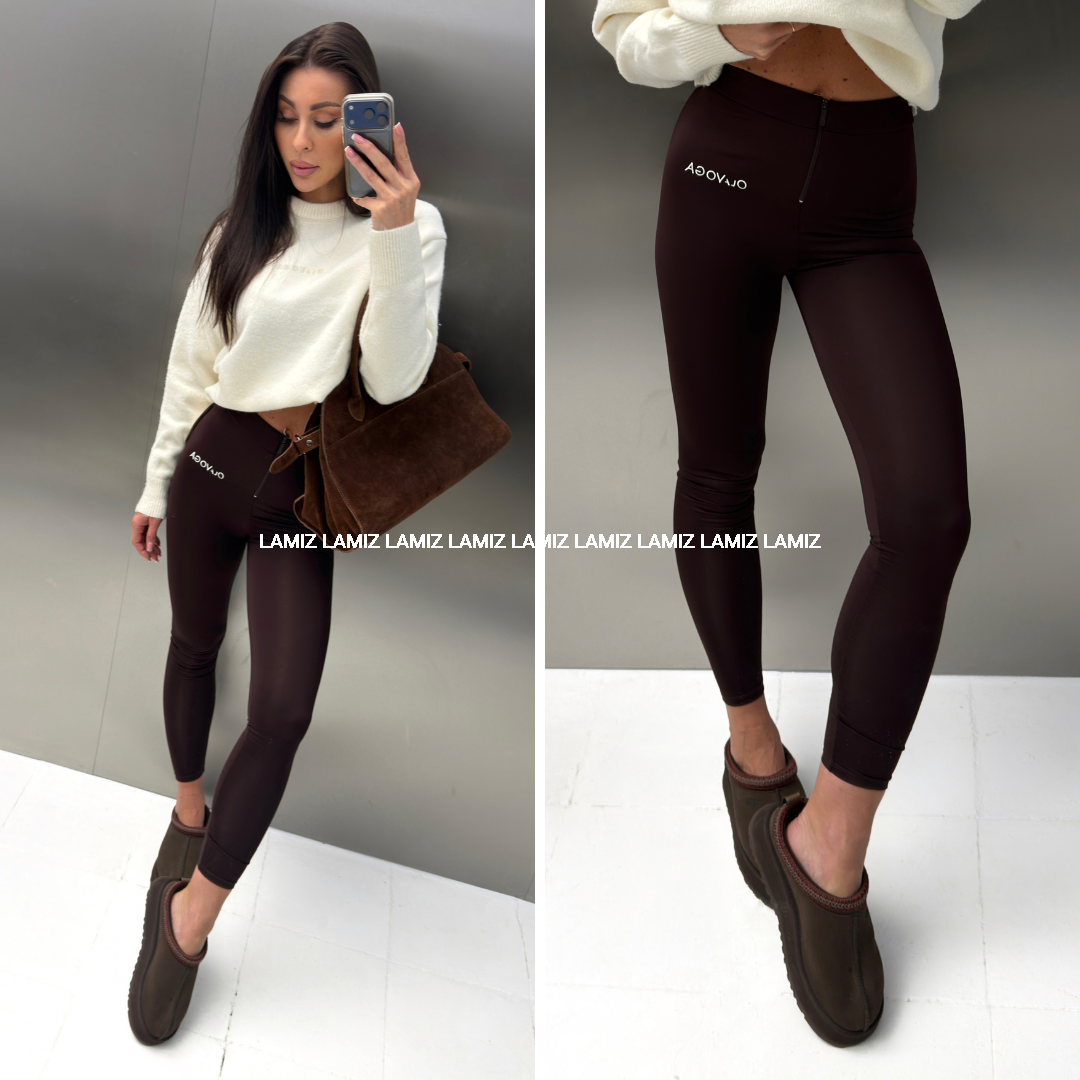 Legginsy luxora olavoga brązowe