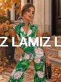 kombinezon w kwiaty zielony z chokerem
