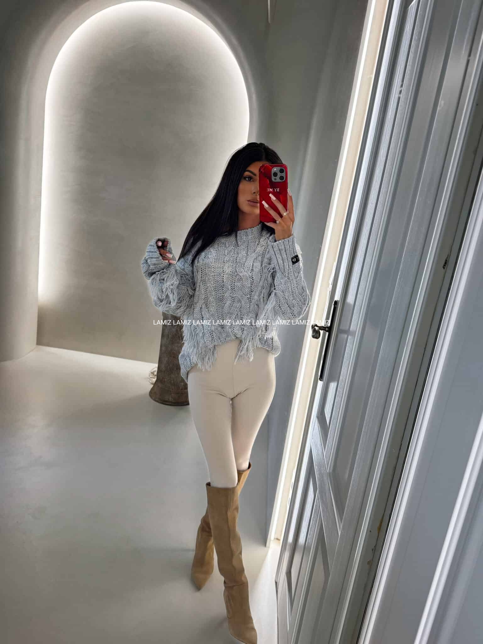 sweter indiana by me szary