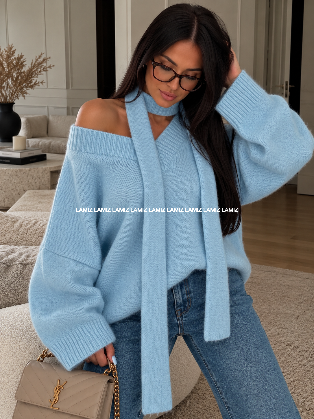 sweter lamilla sky blue niebieski